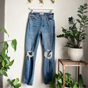 Abercrombie & Fitch The Dad High Rise Jeans with Holes